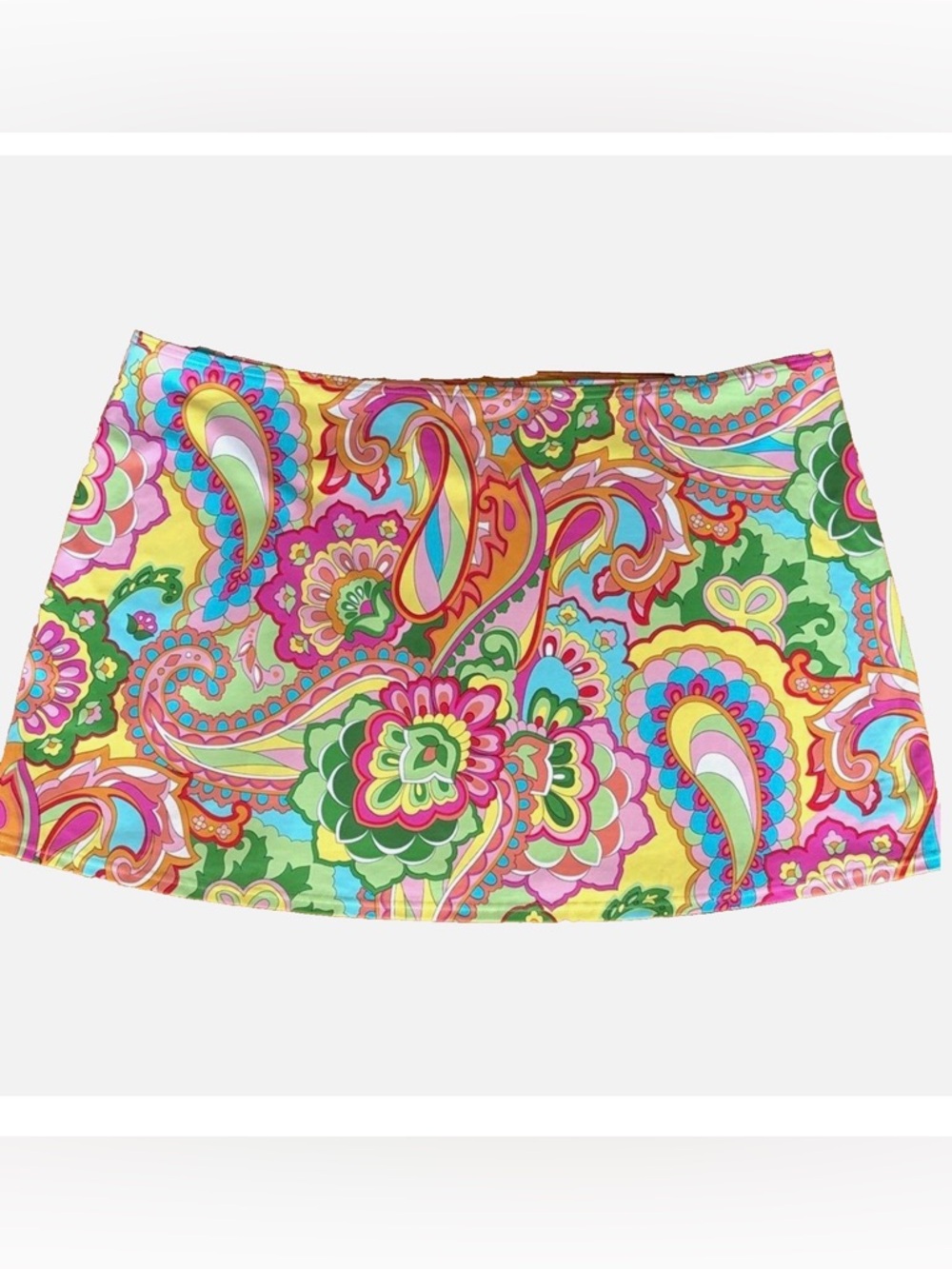 Lands End Swim Cover Up Skirt 18 Colorful Paisley Floral Beach - Picture 5 of 8